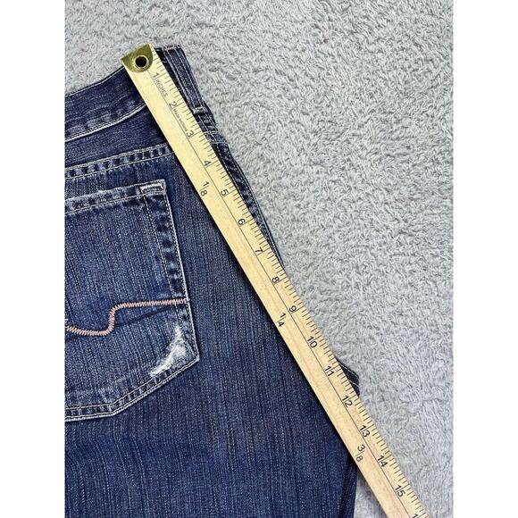 7 Seven For All Mankind Women Bootcut Jeans Western Size 31 (10) Distressed - Picture 8 of 9